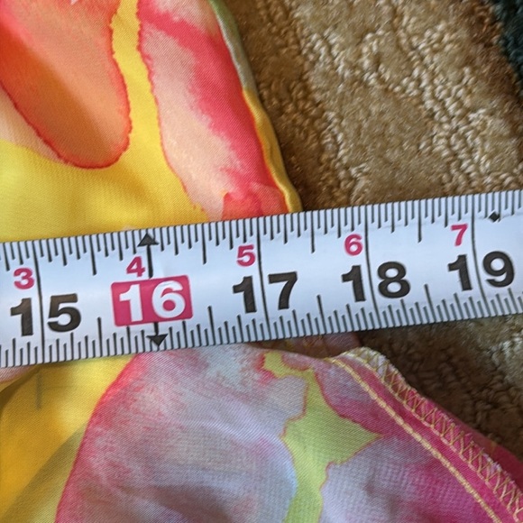 Eliza J Womens Watercolor Floral Hi Lo Hem Dress Sz 4 Yellow & Pink Halter - Picture 11 of 11